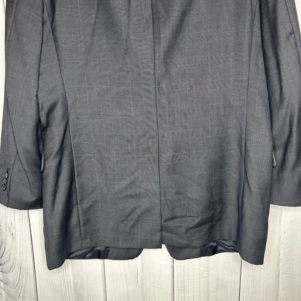 Hart Schaffner Marx Gray Glen Check Sport Coat Blazer 42R Vintage Union Made USA